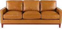 Newport Mid Century Modern Brown Leather Sofa