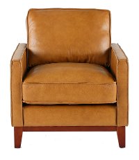 Mid Century Modern Camel Brown Leather Chair - Newport-2