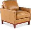 Newport Mid Century Modern Camel Brown Leather Chair