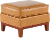 Newport Mid Century Modern Camel Brown Leather Ottoman