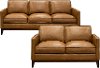 2PC/NEWPORTCAMEL/S/L Camel Brown Leather 2 Piece Living Room Set - Newport