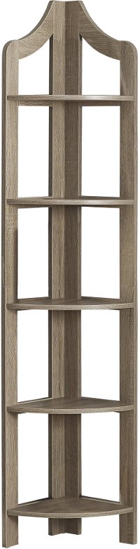 Taupe 72 Inch Corner Bookshelf-2