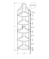 Taupe 72 Inch Corner Bookshelf-3