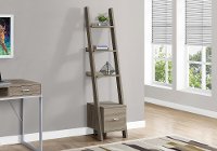 Dark Taupe 69 Inch Ladder Bookshelf