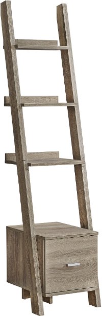 Dark Taupe 69 Inch Ladder Bookshelf -2