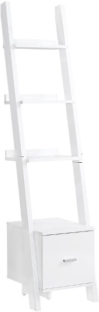 White 69 Inch Ladder Bookshelf -3