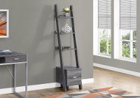 Gray 69 Inch Ladder Bookshelf