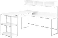 White and Silver Metal Corner Computer Desk-2