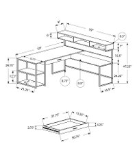 White and Silver Metal Corner Computer Desk-3