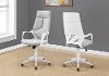 Gray and White Upholstered Computer Chair
