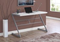 White and Silver Metal Writing Desk-2