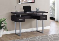 Brown and Silver Small Office Desk