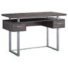 Taupe and Silver Small Office Desk