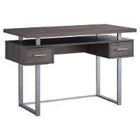 Taupe and Silver Small Office Desk