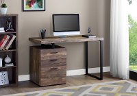 Brown and Black Metal Small Office Desk