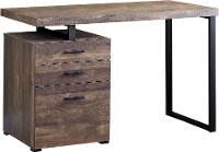 Brown and Black Metal Small Office Desk-3