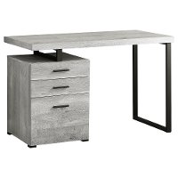 Gray and Black Metal Small Office Desk-2