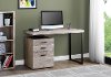 Taupe and Black Metal Small Office Desk