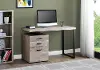 Taupe and Black Metal Small Office Desk
