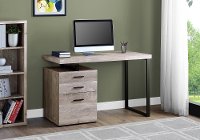 Taupe and Black Metal Small Office Desk