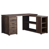 Brown Wood Grain Corner Computer Desk-2