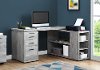 Gray Wood Grain Corner Computer Desk