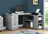Gray Wood Grain Corner Computer Desk