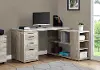 Taupe Wood Grain Corner Computer Desk