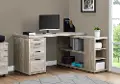 Taupe Wood Grain Corner Computer Desk