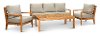 Natural Eucalyptus Wood Patio Sofa - Aruba