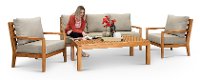 Natural Eucalyptus Wood Patio Chair - Aruba-3