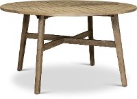 Weathered Gray Eucalyptus Wood Round Patio Table - Glades