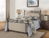 KIT Classic Linen and Brown Queen Metal Bed - Ashley