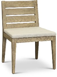 Weathered Gray Eucalyptus Wood Patio Dining Chair - Glades