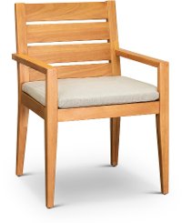 Natural Eucalyptus Wood Patio Arm Chair - Glades