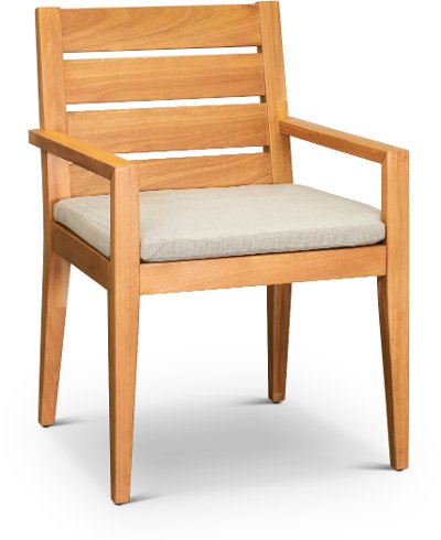 Natural Eucalyptus Wood Patio Arm Chair - Glades