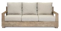 Weathered Eucalyptus Wood Patio Sofa - Vineyard