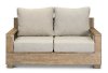 Clearance Weathered Gray Eucalyptus Wood Patio Love Seat - Vineyard