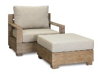 Weathered Gray Eucalyptus Wood Patio Armchair - Vineyard-2
