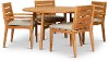 Clearance Natural Eucalyptus 5 Piece Round Patio Dining Set - Glades