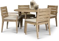 Weathered Gray Eucalyptus Round Patio Dining Set - Glades