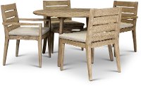 Weathered Gray Eucalyptus Round Patio Dining Set - Glades-3