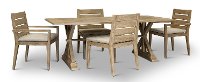 Weathered Gray Eucalyptus 5 Piece Patio Dining Set - Glades
