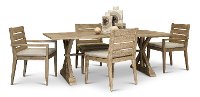 Weathered Gray Eucalyptus 5 Piece Patio Dining Set - Glades-2