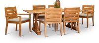 Natural Eucalyptus Rectangular Patio Dining Set - Glades