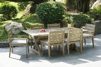 Weathered Gray Eucalyptus Rectangular Patio Dining Set - Glades