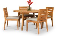 Natural Eucalyptus 5 Piece Patio Dining Set - Glades