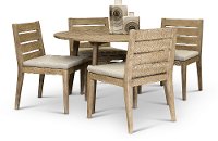 Weathered Gray Round Patio Dining Set - Glades-2