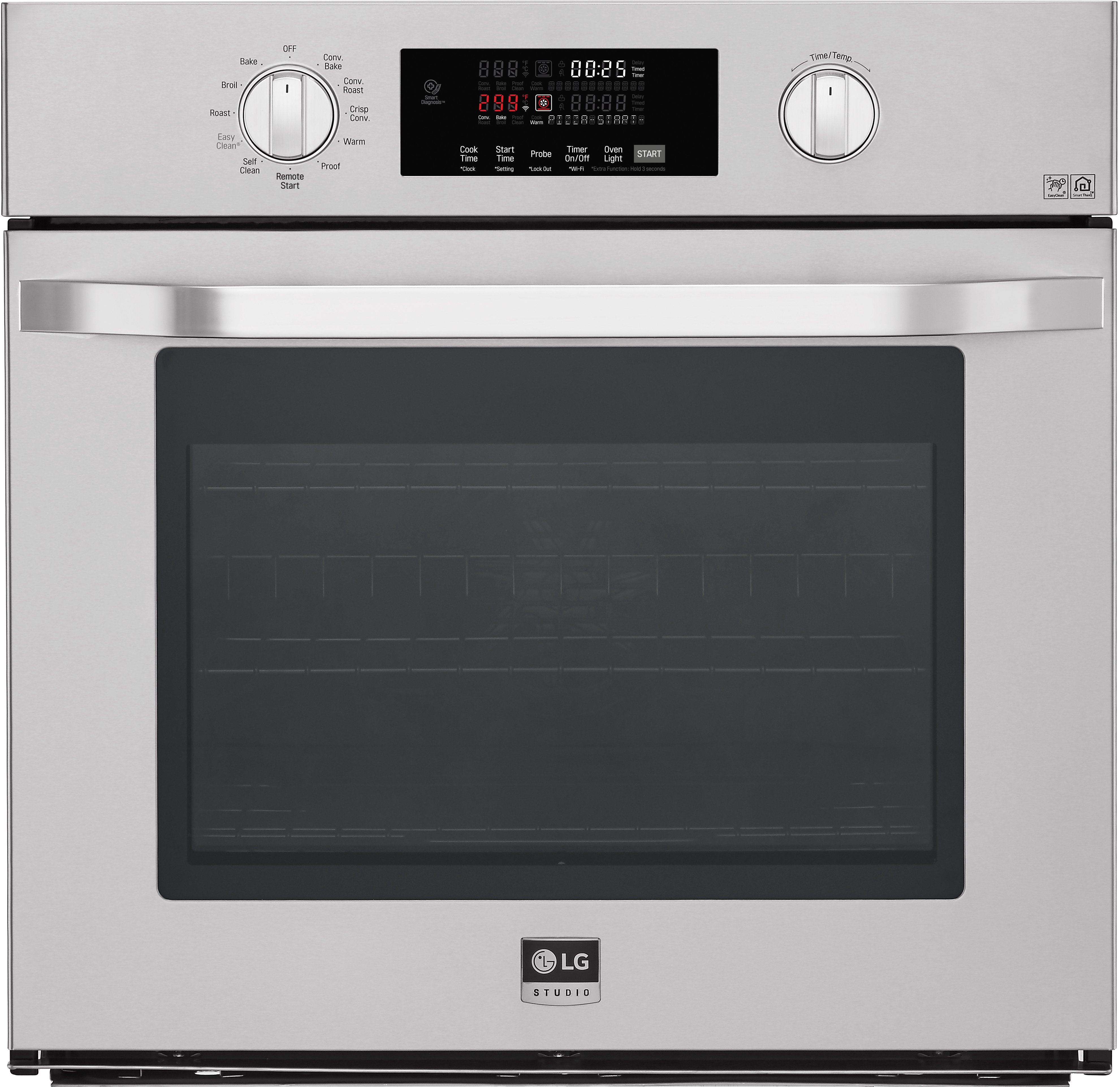 LSWS307ST LG Studio 30 Inch Smart Single Wall Oven with Convection - 4.7 cu. ft. Stainless Steel-1