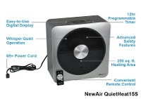QUIETHEAT15S NewAir Quietheat15 Silver Portable Ceramic Space Heater-4